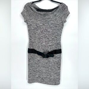 Taboo Mini Dress Off The Shoulder With Belt Grey Black Y2K‎ Women’s Size Large